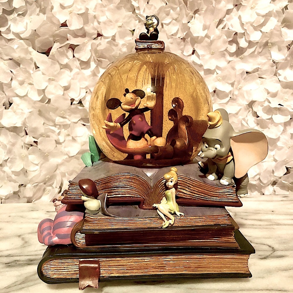 Disney Vintage Mickey Mouse 75th Anniversary Storybook friends musical snowglobe